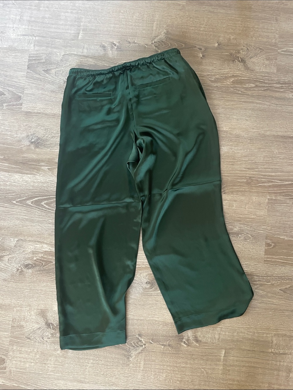 LOFT Satin Drawstring Pants - Emerald Green - Picture 4 of 5